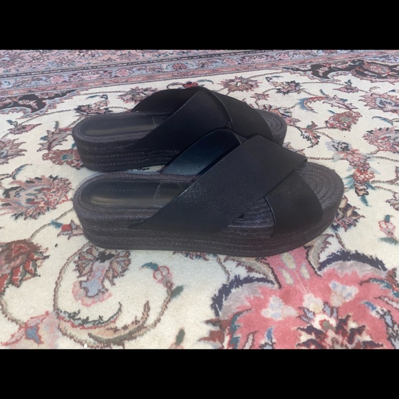 All Saints | NWOB Black Leather Platform Sandals - Picture 4 of 11